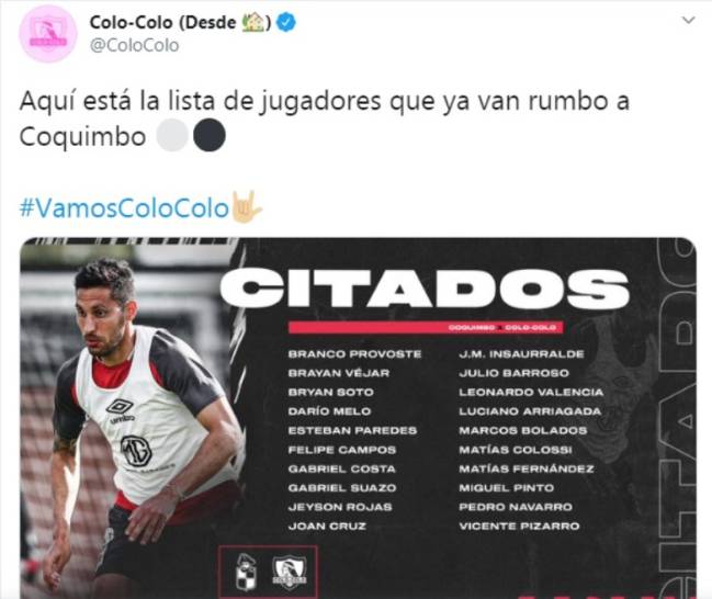 La Primera Lista De Quinteros En El Inicio De Su Era En Colo Colo As Chile